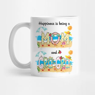 Happiness Is Being A Mom And Gra-Gra Summer Beach Happy Mother's Mug